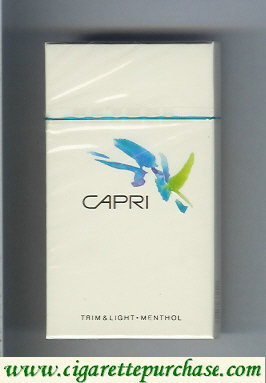 Capri Trim Light Menthol 100s cigarettes hard box